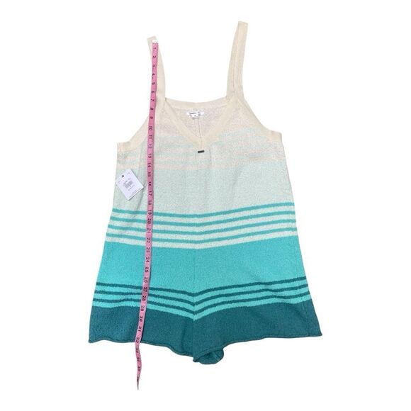 NWT O’Neill Blue Cream Romper Striped Swim Cover-Up Size M Surfer Beach Swim - Picture 6 of 7